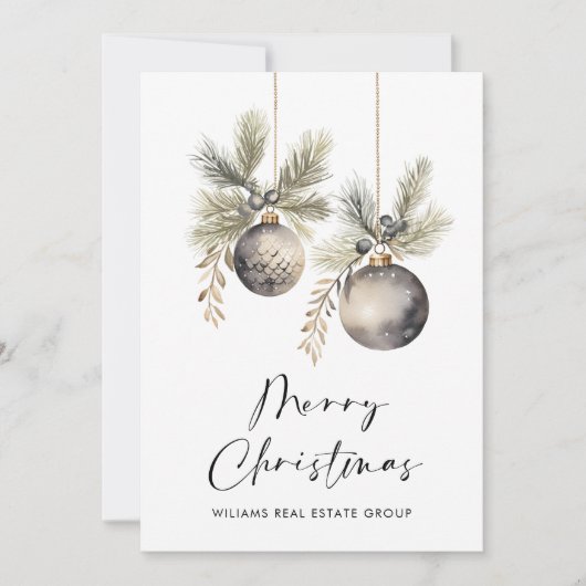 ミニマエレガントリストの企業のクリスマスグリーティング シーズンカード (正面)