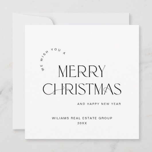 ミニマエレガントリストの企業のクリスマスグリーティング シーズンカード (正面)