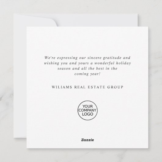 ミニマエレガントリストの企業のクリスマスグリーティング シーズンカード (裏面)