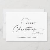 ミニマエレガントリストの企業のクリスマスグリーティング シーズンカード (正面)