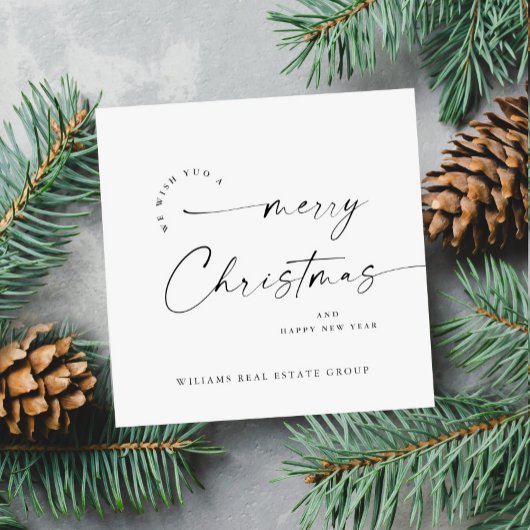 ミニマエレガントリストの企業のクリスマスグリーティング シーズンカード