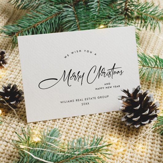 ミニマエレガントリストの企業のクリスマスグリーティング シーズンカード