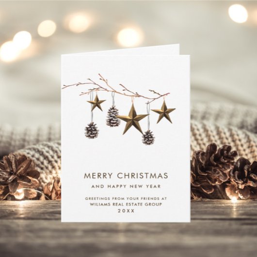ミニマエレガントリストの企業のクリスマスグリーティング シーズンカード