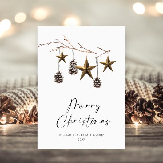 ミニマエレガントリストの企業のクリスマスグリーティング シーズンカード