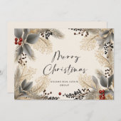 ミニマエレガントリストの企業のクリスマスグリーティング シーズンカード (正面/裏面)