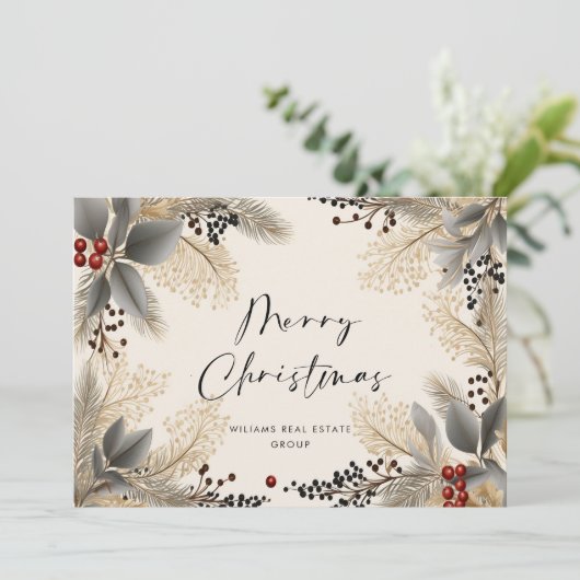 ミニマエレガントリストの企業のクリスマスグリーティング シーズンカード (スタンド正面)