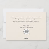 ミニマエレガントリストの企業のクリスマスグリーティング シーズンカード (裏面)