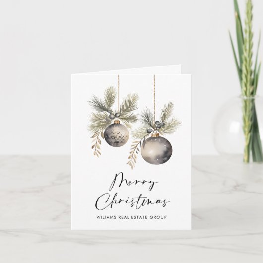 ミニマエレガントリストの企業のクリスマスグリーティング シーズンカード (正面)