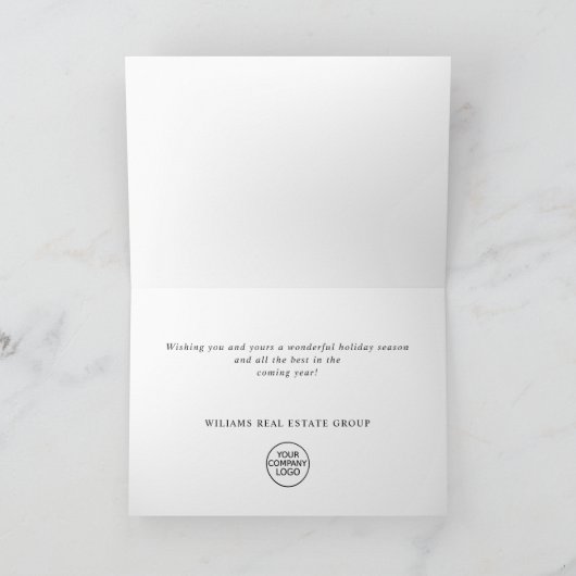ミニマエレガントリストの企業のクリスマスグリーティング シーズンカード (内部)