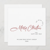 ミニマエレガントリストの企業のクリスマスグリーティング シーズンカード (正面/裏面)