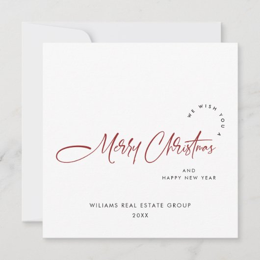 ミニマエレガントリストの企業のクリスマスグリーティング シーズンカード (正面)