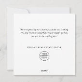 ミニマエレガントリストの企業のクリスマスグリーティング シーズンカード (裏面)