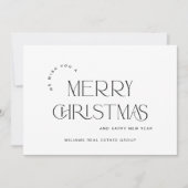 ミニマエレガントリストの企業のクリスマスグリーティング シーズンカード (正面)