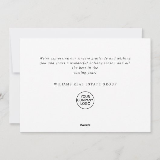 ミニマエレガントリストの企業のクリスマスグリーティング シーズンカード (裏面)