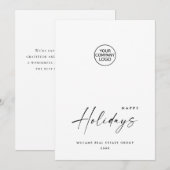 ミニマエレガントリストの企業のクリスマスグリーティング シーズンカード (正面/裏面)