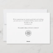 ミニマエレガントリストの企業のクリスマスグリーティング シーズンカード (裏面)