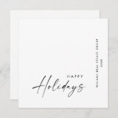 ミニマエレガントリストの企業のクリスマスグリーティング シーズンカード (正面/裏面)