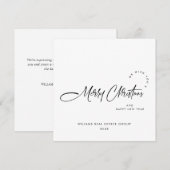 ミニマエレガントリストの企業のクリスマスグリーティング シーズンカード (正面/裏面)
