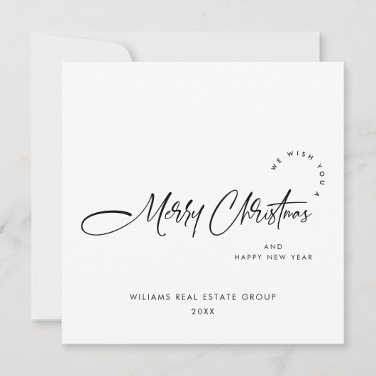 ミニマエレガントリストの企業のクリスマスグリーティング シーズンカード (正面)