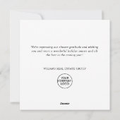 ミニマエレガントリストの企業のクリスマスグリーティング シーズンカード (裏面)