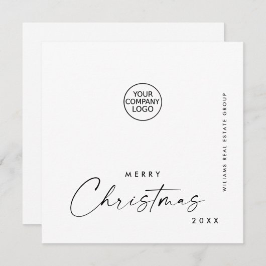 ミニマエレガントリストの企業のクリスマスグリーティング シーズンカード (正面/裏面)