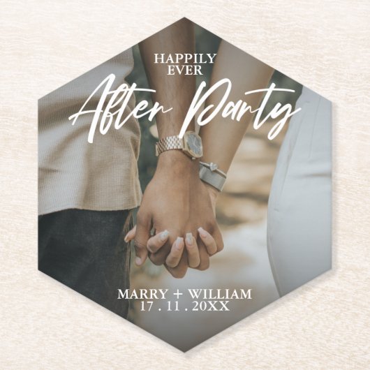 ミニマエレガントリストの写真が後に楽しくフラット ペーパーコースター (正面)