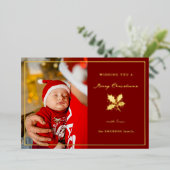 ミニマエレガントリストの写真(赤/金ゴールド) 箔シーズンカード (立ち正面)