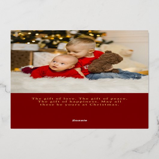 ミニマエレガントリストの写真(赤/金ゴールド) 箔シーズンカード (裏面)