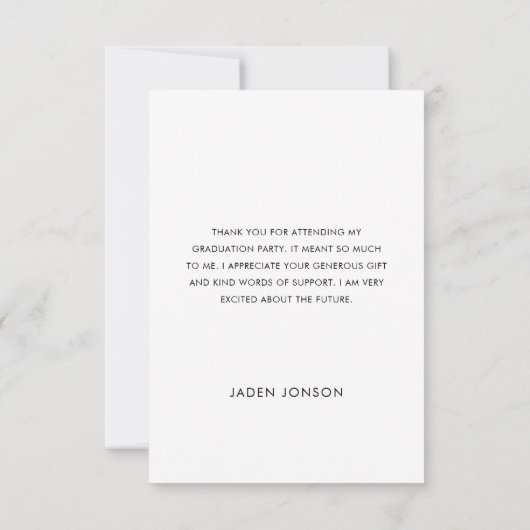 ミニマエレガントリストの卒業写真1枚 サンキューカード (裏面)