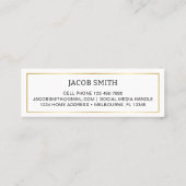 ミニマエレガントリストの卒連絡業とネットワーク コーリングカード (裏面)