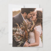 ミニマエレガントリストの埃っぽいブルーのダウンサ結婚イズ 招待状 (裏面)