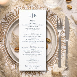 ミニマエレガントリストの埃っぽいブルー結婚文字 メニュー