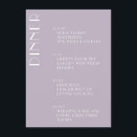 ミニマエレガントリストの埃の多い薄紫結婚アールデコ メニュー<br><div class="desc">ダスティエレガントアールデコ結婚のミニマリストのメニュー</div>