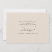 ミニマエレガントリストの埃の多い青い結婚花 サンキューカード (裏面)