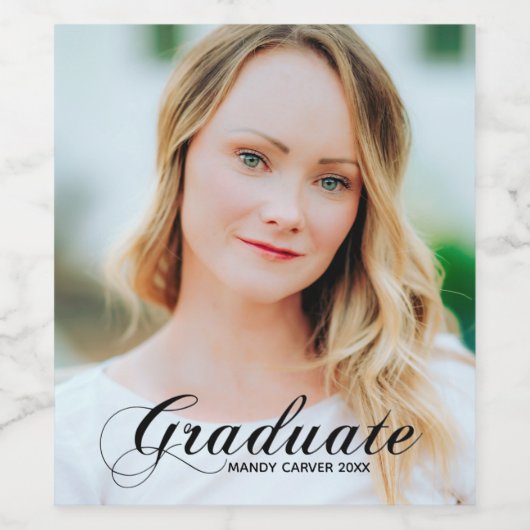 ミニマエレガントリストの大学院写真卒業パーティー ワインラベル (シングルラベル)