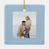 ミニマエレガントリストの平和の愛の喜び家族の写真 セラミックオーナメント (裏面)