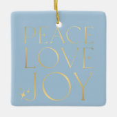 ミニマエレガントリストの平和の愛の喜び家族の写真 セラミックオーナメント (正面)