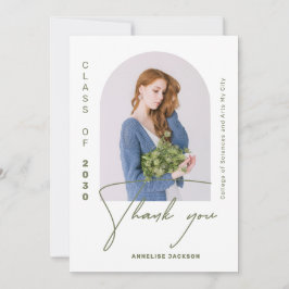 ミニマエレガントリストの年間の写真卒業 サンキューカード