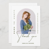 ミニマエレガントリストの年間の写真卒業 サンキューカード (正面/裏面)