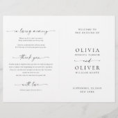 ミニマエレガントリストの式結婚プログラム (正面)