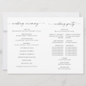 ミニマエレガントリストの式結婚プログラム 招待状 (裏面)