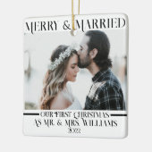 ミニマエレガントリストの新婚Mr. & Mrs. 1写真 セラミックオーナメント (左)