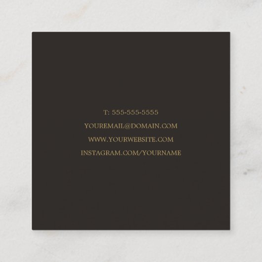 ミニマエレガントリストの暗フェイクい金ゴールドヘアピン スクエア名刺 (裏面)