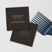 ミニマエレガントリストの暗フェイクい金ゴールドヘアピン スクエア名刺