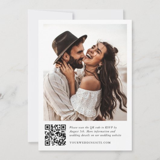 ミニマエレガントリストの書結婚道の写真 招待状 (裏面)