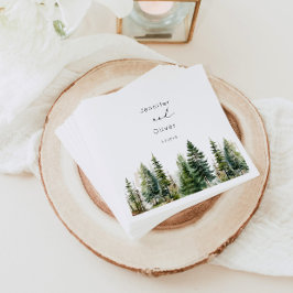 ミニマエレガントリストの森の結婚素朴 スタンダードカクテルナプキン