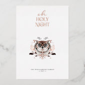 ミニマエレガントリストの水彩聖なる夜の非写真 箔シーズンカード (正面)