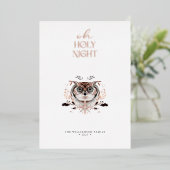 ミニマエレガントリストの水彩聖なる夜の非写真 箔シーズンカード (立ち正面)