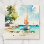 ミニマエレガントリストの水彩船クルーズ結婚ーズ フェイバータグ (裏面)