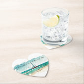 ミニマエレガントリストの水彩船クルーズ結婚ーズ ペーパーコースター (インサイチュ)